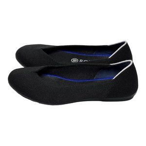 Rothy's | Black Round Toe White Halo Flats
